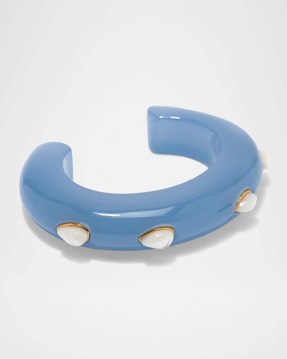Ridge Cuff Bracelet in Glacier and MOP